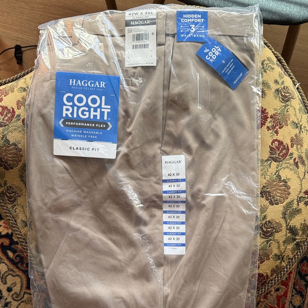 Haggar Men's Cool Right Performance Flex Chinos - Light Brown